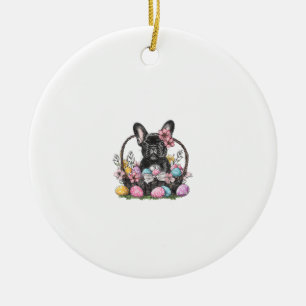 Frenchie Dog Easter Frenchie Dog Eggs Artwork T-Sh Ceramic Tree Decoration