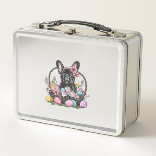 Frenchie Dog Easter Frenchie Dog Eggs Artwork T-Sh Metal Lunch Box