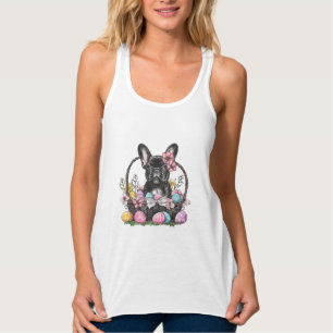 Frenchie Dog Easter Frenchie Dog Eggs Artwork T-Sh Singlet