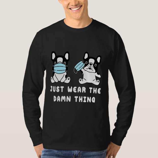 Frenchie Dog Face Mask Cute French T-Shirt (Front)