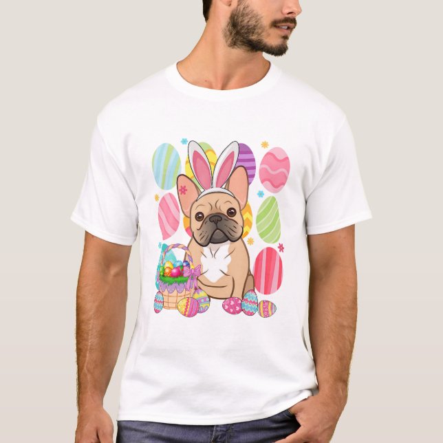 Frenchie Easter Bunny Ear T-Shirt (Front)