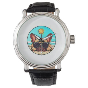 Frenchie Enjoying Beach Watch