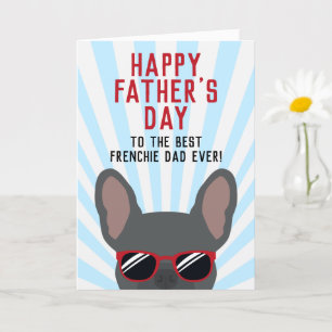Frenchie Father's Day Blue French Bulldog Card