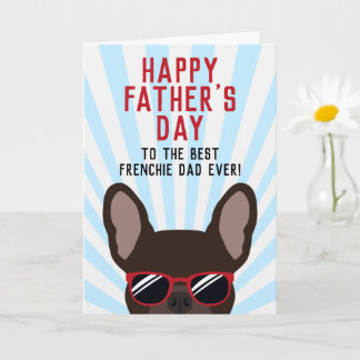 Frenchie Father's Day Brown French Bulldog Card