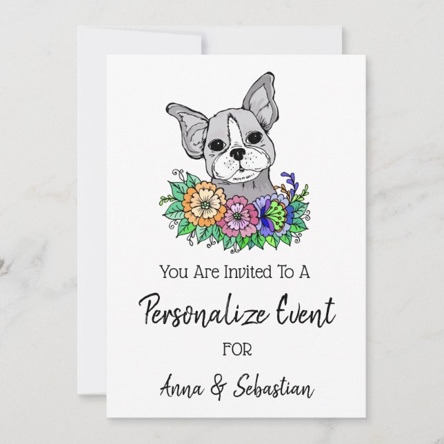*~* Frenchie French Bulldog Cute Event Invitation (Front)