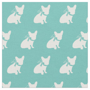 Frenchie French Bulldog Dog Frenchy Teal Fabric