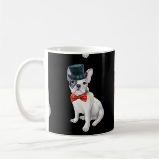 Frenchie French Bulldog Top Hat red bow tie Dogs Coffee Mug