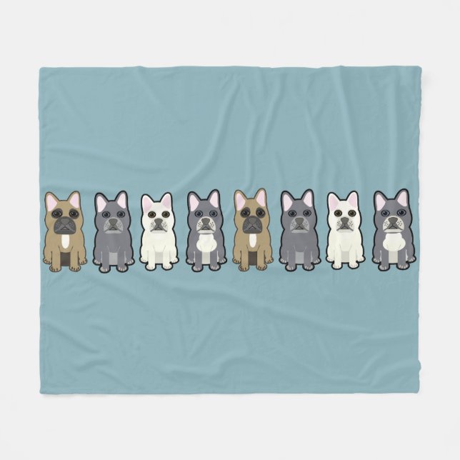 Frenchie Friends Fleece Blanket (Front (Horizontal))