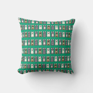 Frenchie friends, green cushion