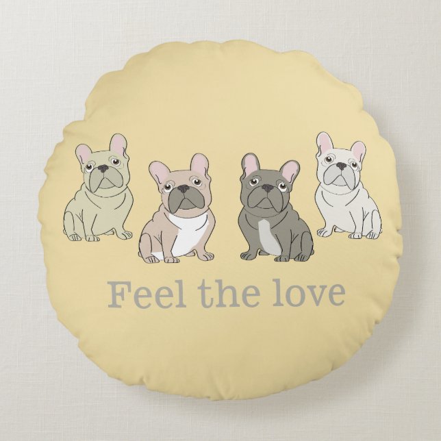 Frenchie Friends Round Cushion (Front)