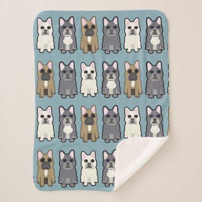 Frenchie Friends Sherpa Blanket (Front)