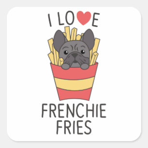 Frenchie Fries - Cute French Bulldog Fries Square Sticker