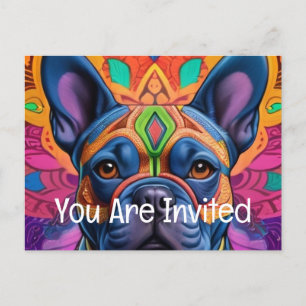Frenchie Fun Invitation Postcard