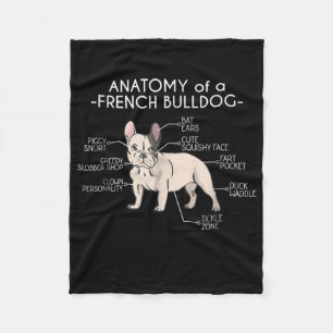 Frenchie Gift   Anatomy Of A French Bulldog Fleece Blanket