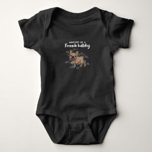 Frenchie Gift   Anatomy Of A French Bulldog Gift Baby Bodysuit