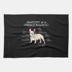 Frenchie Gift   Anatomy Of A French Bulldog Tea Towel