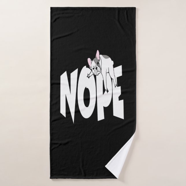 Frenchie Gift | Cute Nope French Bulldog Bath Towel (Bath Towel)