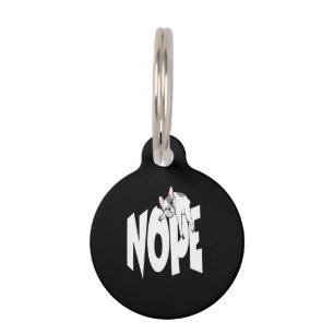 Frenchie Gift Cute Nope French Bulldog Pet Tag