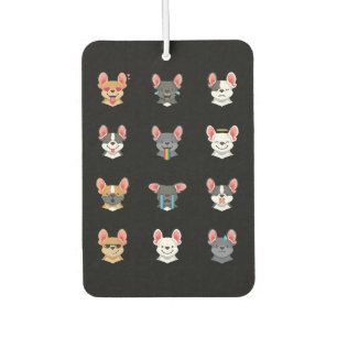 Frenchie Gift Emotional Face French Bulldog Car Air Freshener
