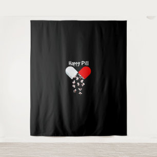 Frenchie Gift Happy Pill French Bulldog Gift Tapestry