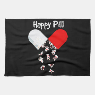 Frenchie Gift   Happy Pill French Bulldog Gift Tea Towel