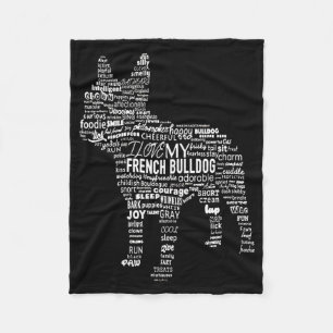 Frenchie Gift I Love My French Bull Dog Fleece Blanket