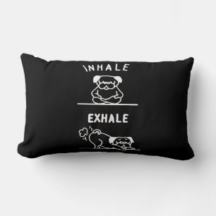 Frenchie Gift   Inhale Exhale French Bulldog Lumbar Cushion