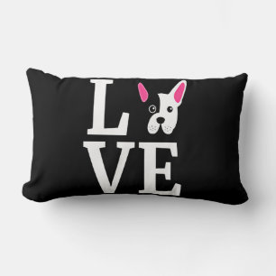 Frenchie Gift   Love French Bulldog Gift Lumbar Cushion