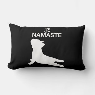 Frenchie Gift   Namaste French Bulldog Gift Lumbar Cushion