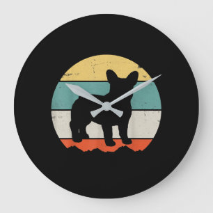 Frenchie Gift Vintage French Bulldog Gift Large Clock