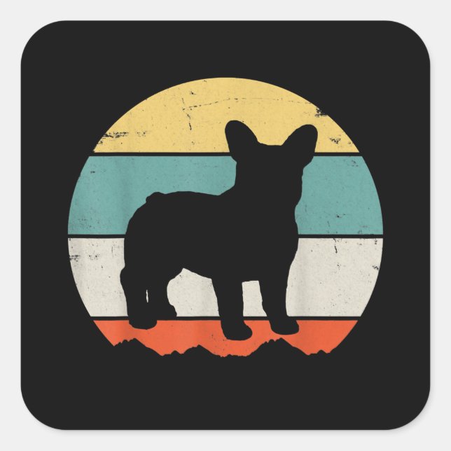 Frenchie Gift | Vintage French Bulldog Gift Square Sticker (Front)