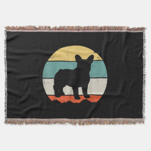 Frenchie Gift   Vintage French Bulldog Gift Throw Blanket