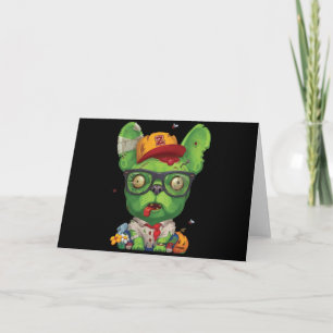 Frenchie Gift Zombie French Bulldog Card