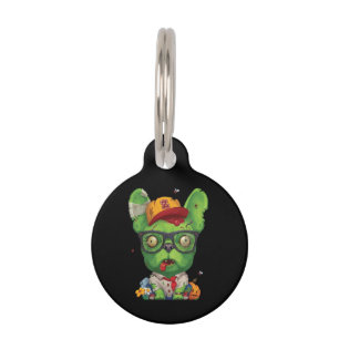 Frenchie Gift Zombie French Bulldog Pet Tag