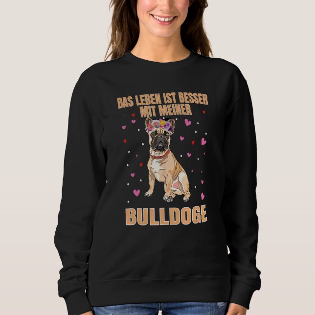 Frenchie Glitter French Bulldog Dog Holder Sweatshirt (Front)