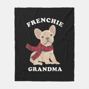 Frenchie Grandma Gift  French Bulldog Xmas Family Fleece Blanket