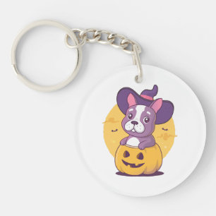 Frenchie Halloween Key Ring