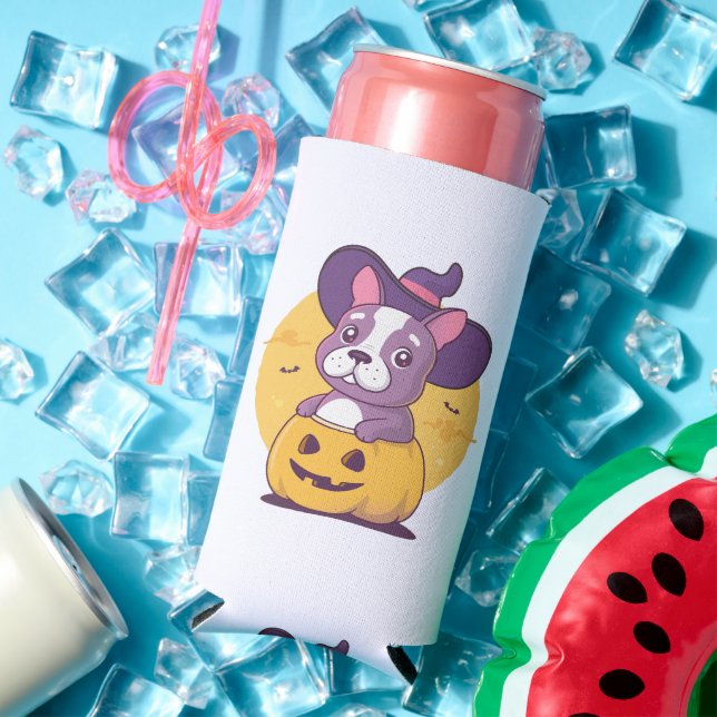Frenchie Halloween Seltzer Can Cooler (In Situ Summer)