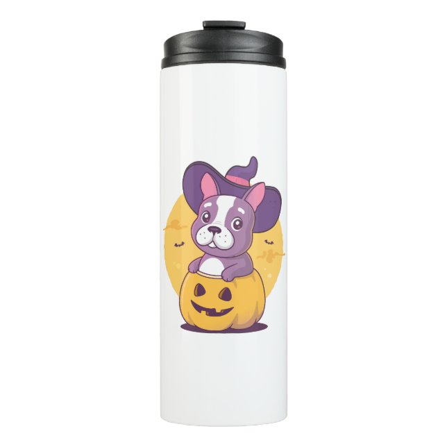 Frenchie Halloween Thermal Tumbler (Front)