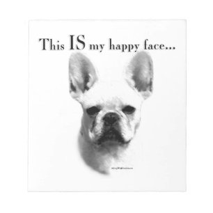 Frenchie Happy Face Notepad
