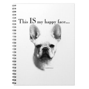 Frenchie Happy Face Spiral Notebook
