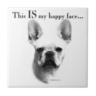 Frenchie Happy Face Tile