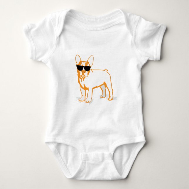 Frenchie Howlelu Baby Bodysuit (Front)