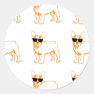 Frenchie Howlelu Classic Round Sticker