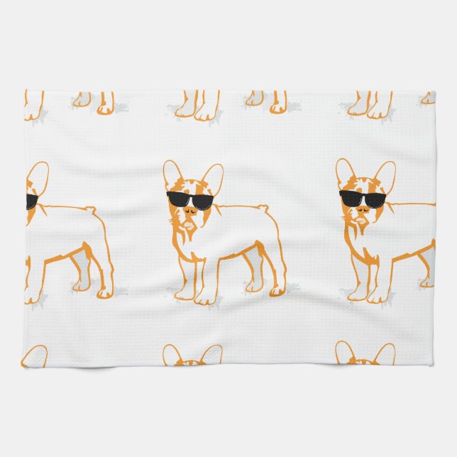 Frenchie Howlelu Tea Towel (Horizontal)
