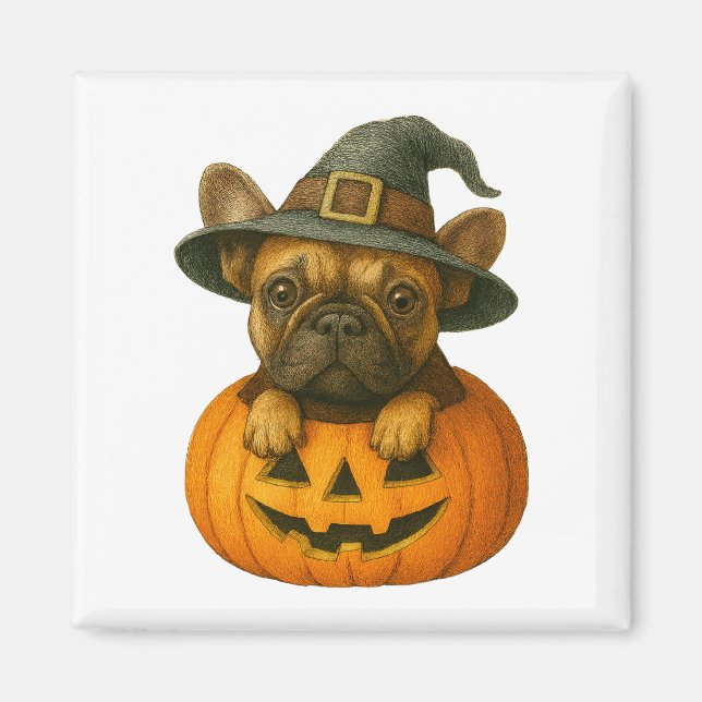 Frenchie in Pumpkin Magnet (Front)
