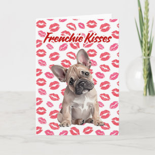 Frenchie Kisses French Bulldog Valentines Day Card