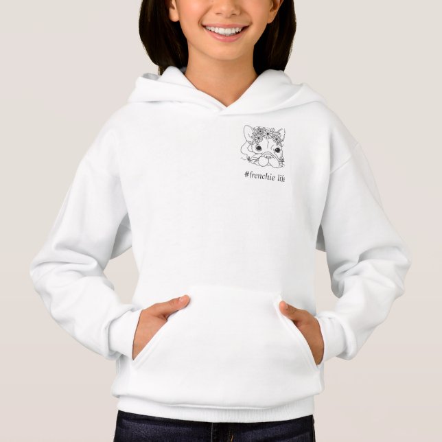 #FRENCHIE LIFE GIRLS HOODIE SWEATSHIRT (Front)