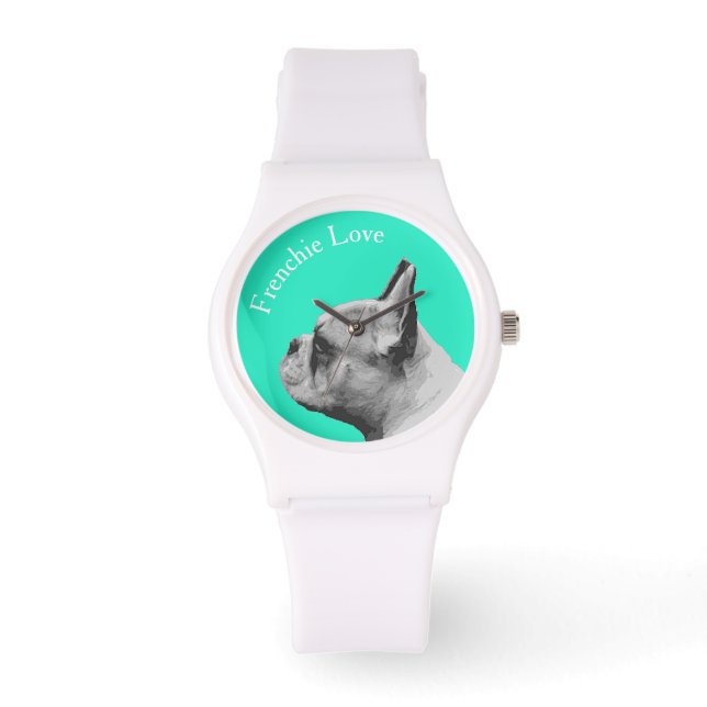 Frenchie Love - French Bulldog - Teal Watch (Front)