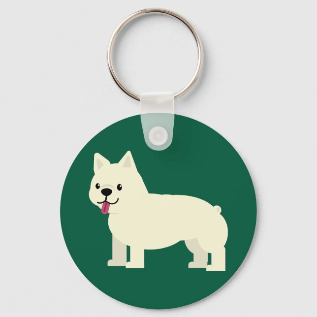 Frenchie Lover Green Key Ring (Front)